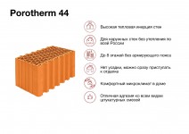 Камень керамический крупноформатный Porotherm 44 ( ГОСТ) (50 шт.)
